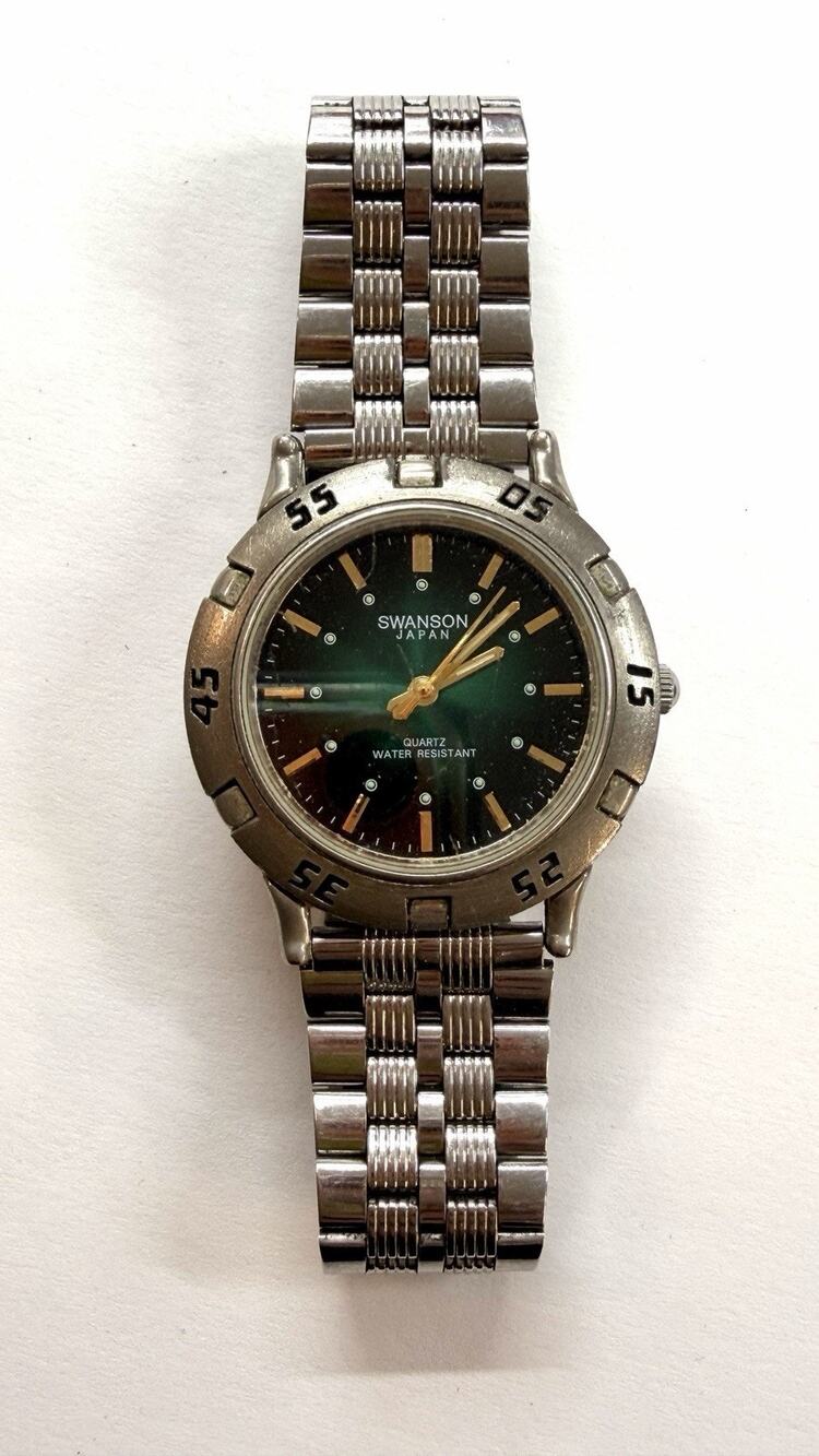 Swanson Japan Vintage Quartz Diver-Style Watch Case — Green Dial, 5Y23-8A60